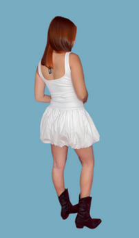 White Balloon Mini Dress