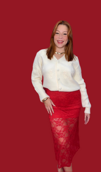 Ivory Knitted Cardigan Sweater