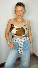 Brown/Ivory Cow Print Top