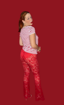 Red Lace Pant