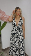 BLACK PRINT MAXI-DRESS