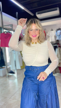 DASHA IVORY MESH TOP