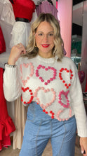 White Hearts Sweater