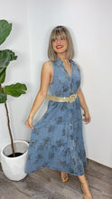 Print Denim Midi Dress