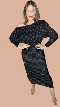 Mesh Bright Black Dress