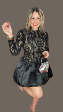 Black Lace Balloon Dress