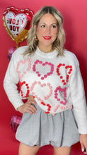 White Hearts Sweater