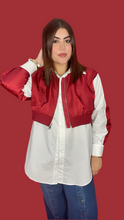 Burgundy & White Button Blouse