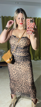 Animal Print Lace Top Dress