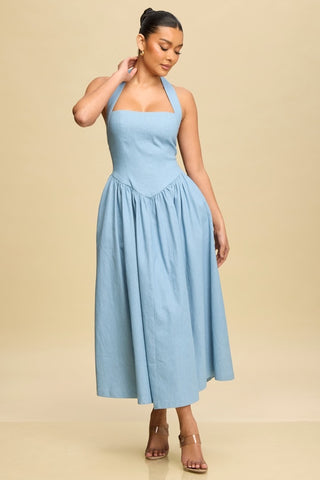 LT Denim Blue Midi Dress