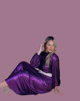 Violet Metallic Dress