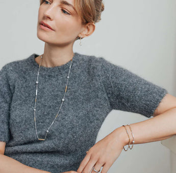 TI Sento LONG TWO TONE & PEARL NECKLACE