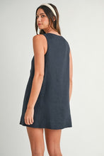 ESSY BLUE LINEN MINI DRESS