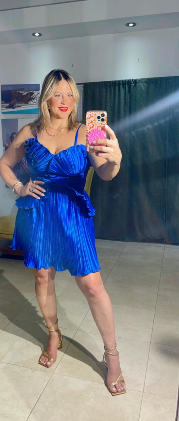 Royal Blue Satin Dress