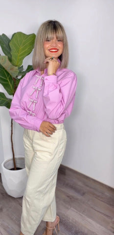 Kiara Pink Bow Blouse