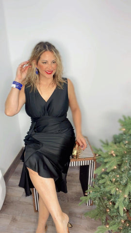 Black Formal Midi Dress