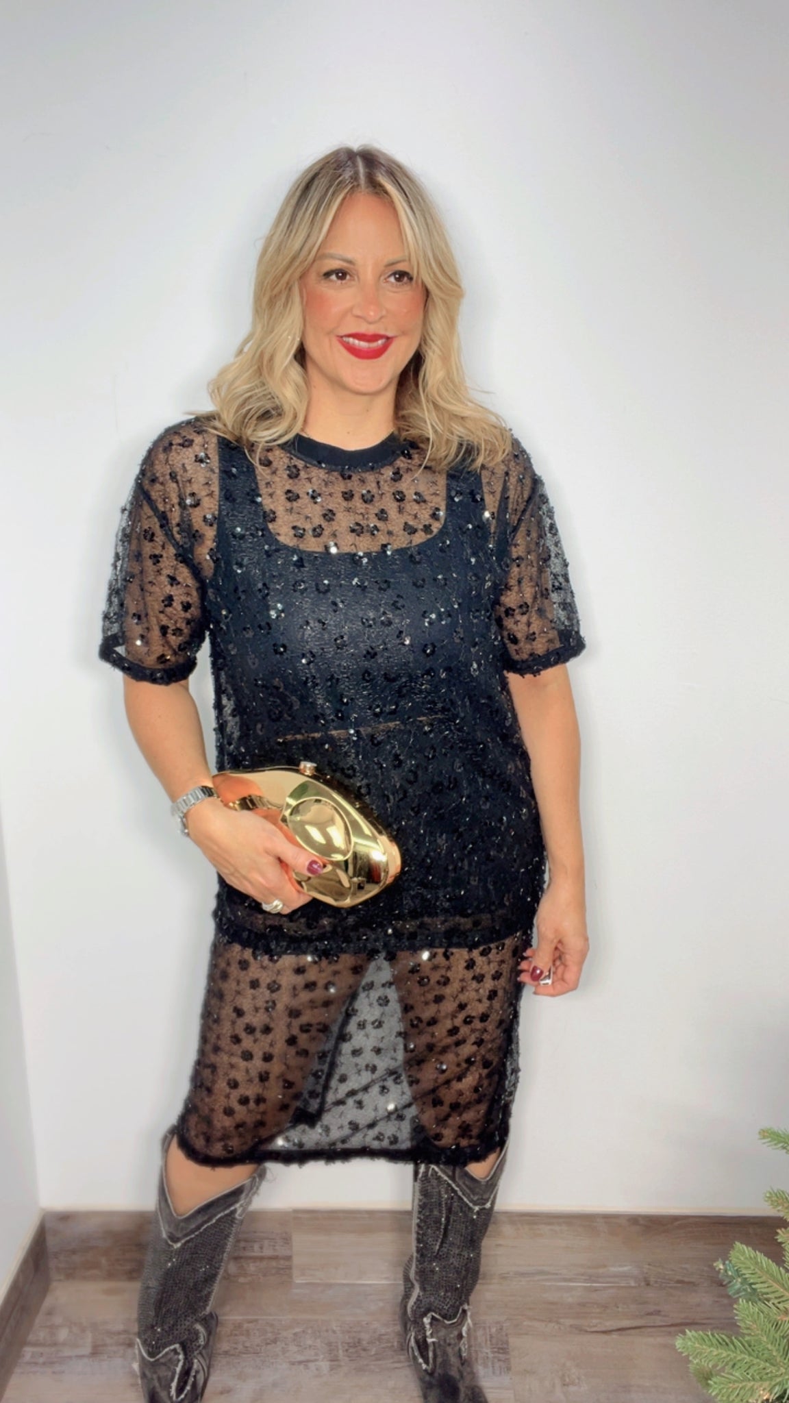 Between Sparkles Black Top