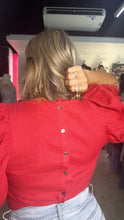 Red Linen Blouse
