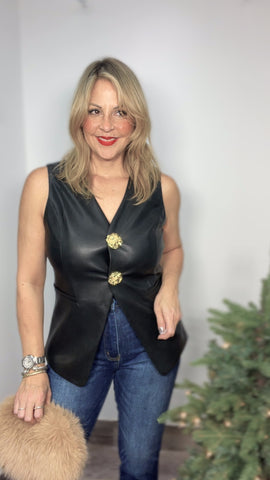 Leather Long Vest