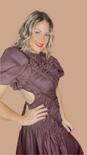 Deep Burgundy Draped Midi Dress