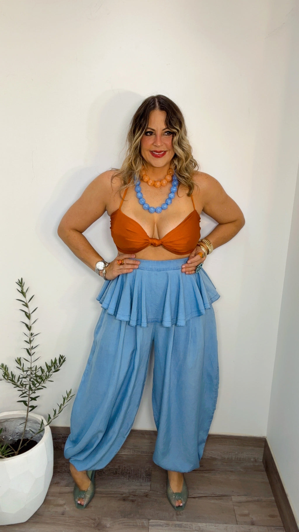 Ballon Pants Mini Skirt Overlay
