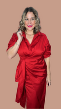Red Side Open Dress