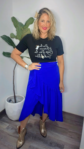 Royal Blue Wrap Around Skirt