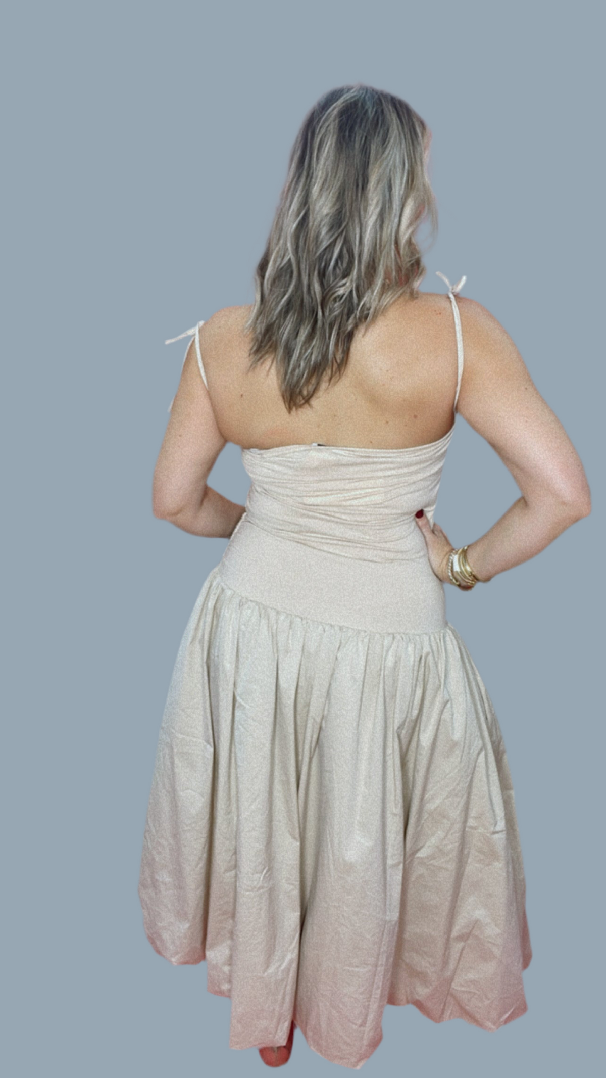 Balloon Cream Maxi Dress