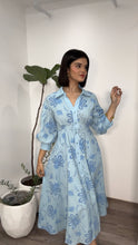 "Bloom Shirt Midi Dress" (Gracia Lt blue)