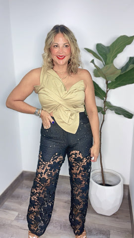 Twist Taupe Top
