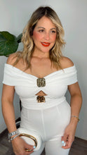 Off Shoulder White Jumpsuit