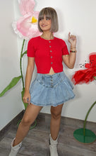 Cherry Pop Button Top