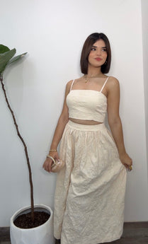 Susana Brocade Crop Top & Midi Skirt Set