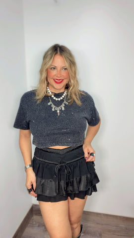 Noir Ruffle Skort