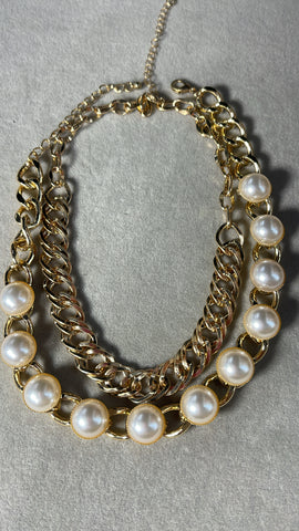 Pearl Gold Chain Necklace