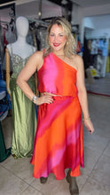 OMBRE SATIN MIDI SWING SKIRT