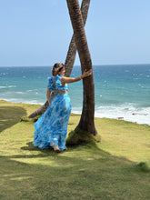 Borondo Ruffle Blue Maxi-Dress