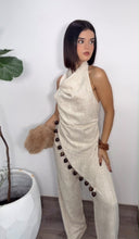 Ivory Wooden Botton Pant Set