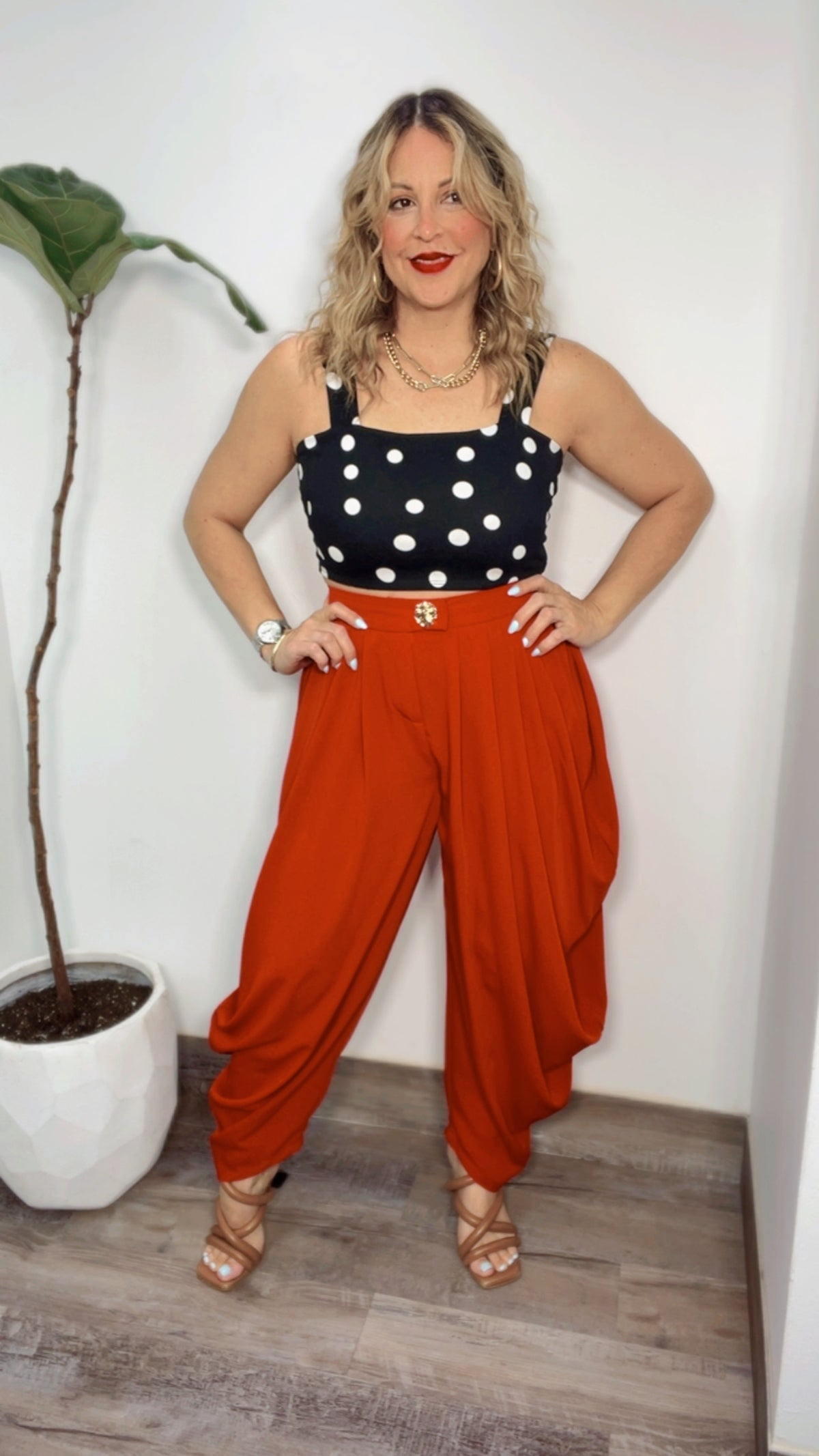 Red Muse Ruched Pants