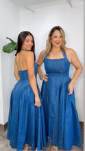 Denim Halter Midi Dress
