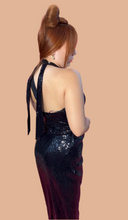 Anahís Sequin Black Halter Dress
