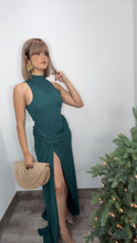 Emerald Drape Maxi Dress