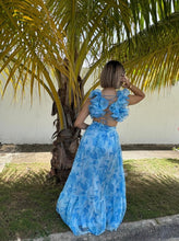 Borondo Ruffle Blue Maxi-Dress