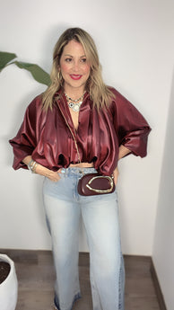 Burgundy Satin  Jacket