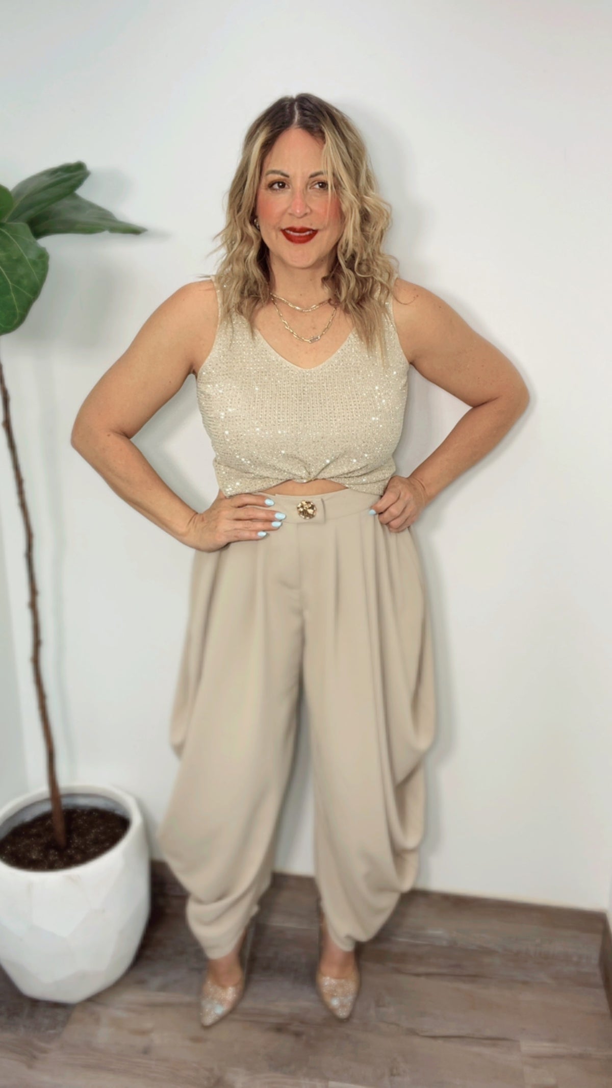 Glitter Almond Top