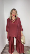 Italy Burgundy Silk Pants