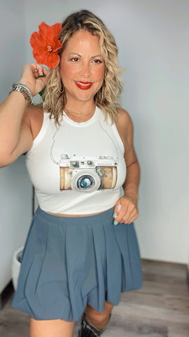Camara White Tank Top