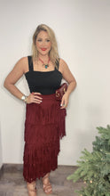 Fringe Burgundy Skirt