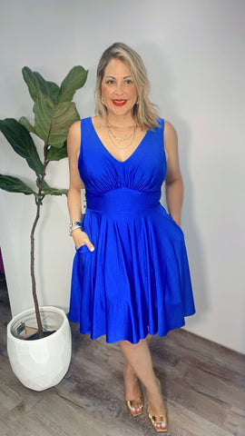 Royal Blue Formal Mini Dress
