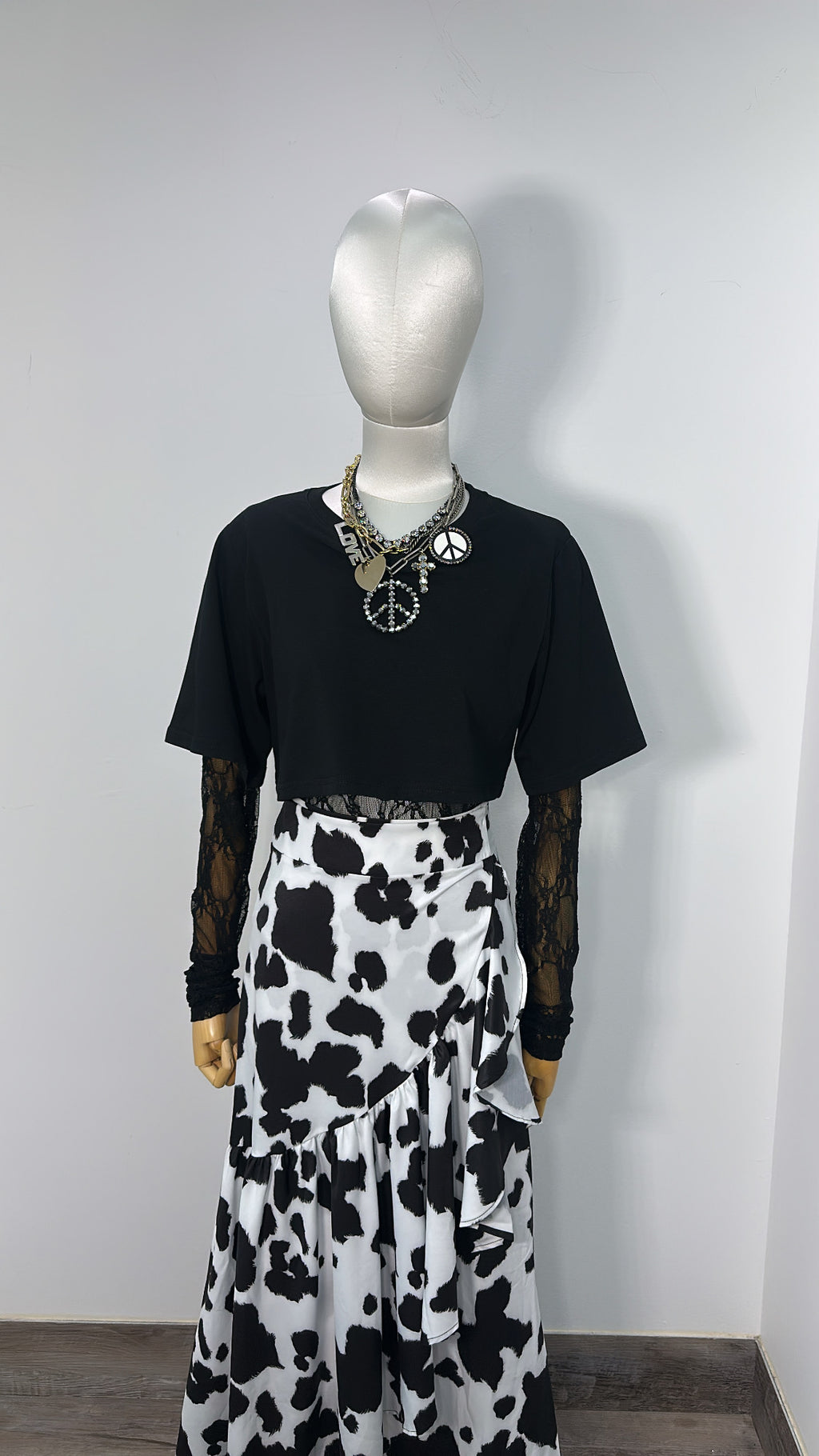 Cow Print Wrap Around Skirt